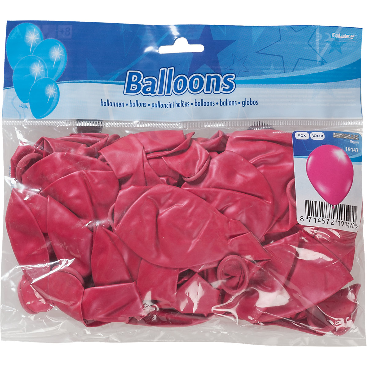 Luftballons metallic pink 30 cm, 50 Stück