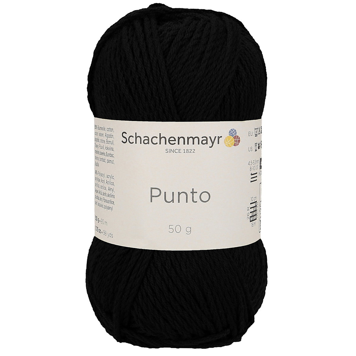 Handstrickgarne Punto, 50g Schwarz
