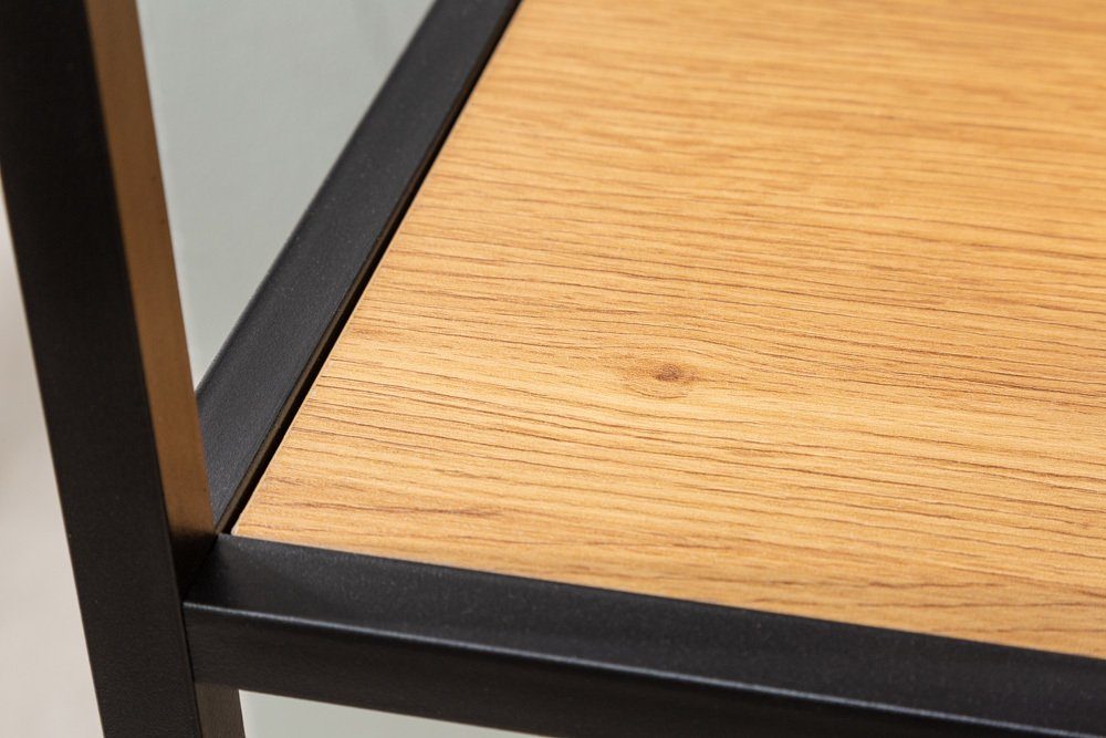 riess-ambiente Wandregal SLIM LINE 91cm natur / schwarz, Einzelartikel 1-tlg., Wohnzimmer · Holzwerkstoff · Metall · eckig · 5 Fächer · Industrial