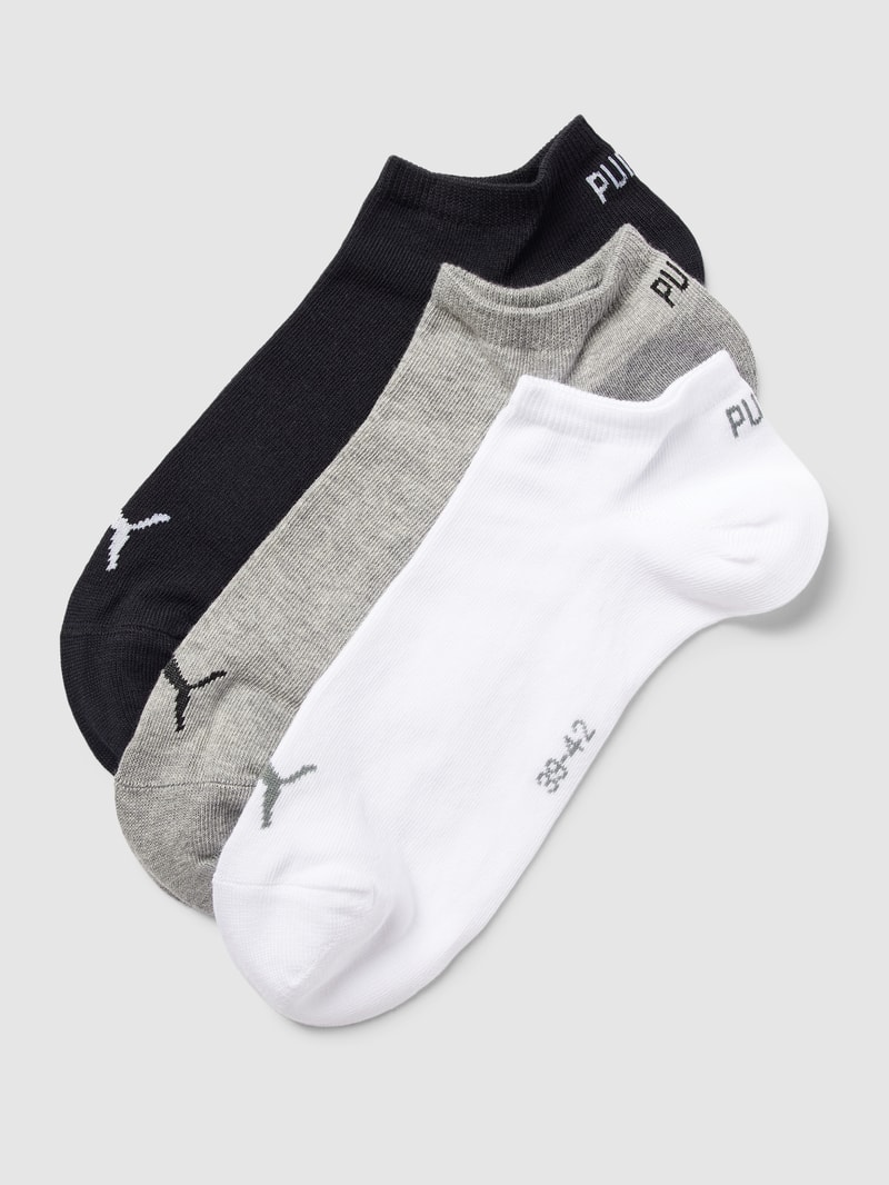 Sneakersocken mit Label-Details im 3er-Pack in mittelgrau