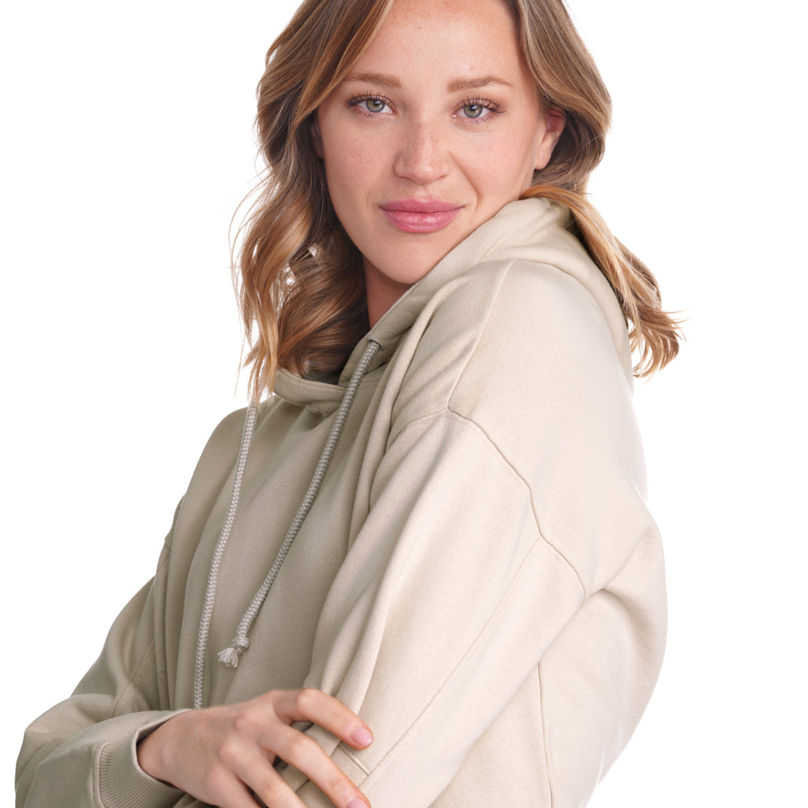 Damen Hoodie mit Print auf der Kapuze