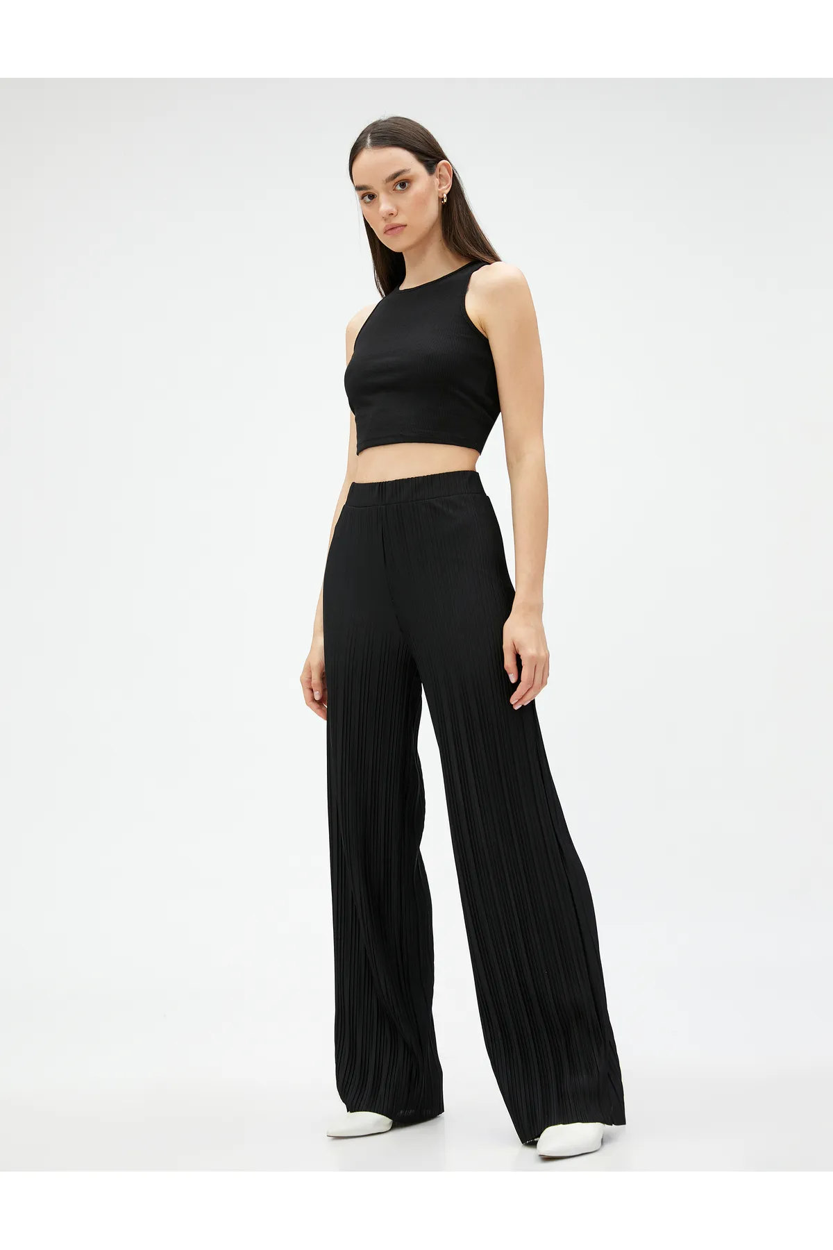 Koton  Faltenhose mit hoher Taille und elastischem Bund