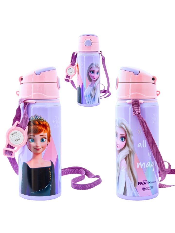 miniHeld Kinder Trinkflasche Frozen 600ml Aluminium Flasche Tragegurt Elsa Anna 6 Jahre günstig kaufen onesize