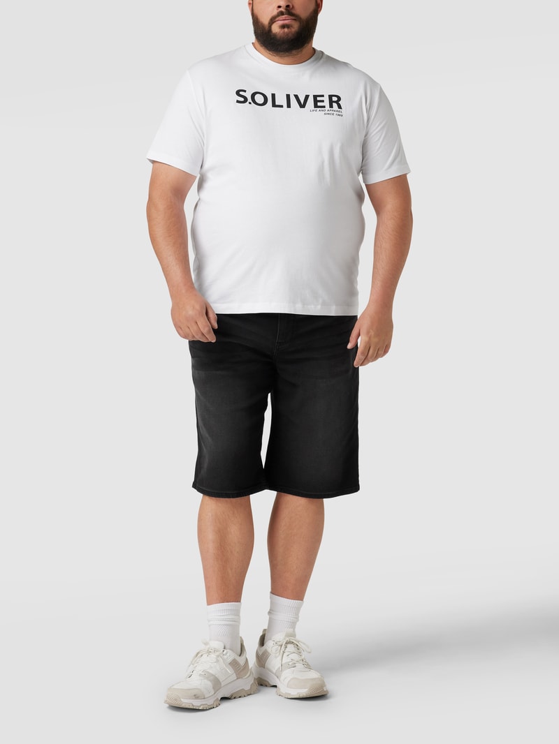 PLUS SIZE Straight Fit Jeansshorts im Used-Look in anthrazit