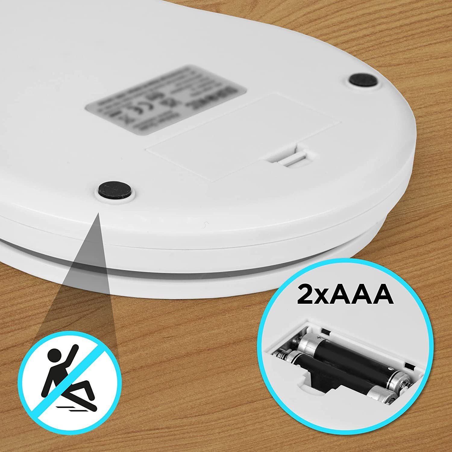 Duronic Küchenwaage, KS6000 WH/WH Küchenwaage, 5 kg Digitalwaage rund mit 2,5 L Schüssel