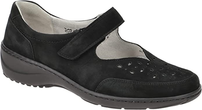 WALDLÄUFER Komfort Slipper schwarz