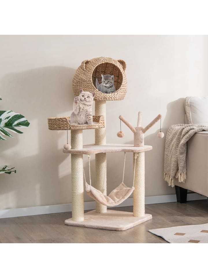 COSTWAY Katzenbaum mit Höhle in Beige günstig kaufen onesize