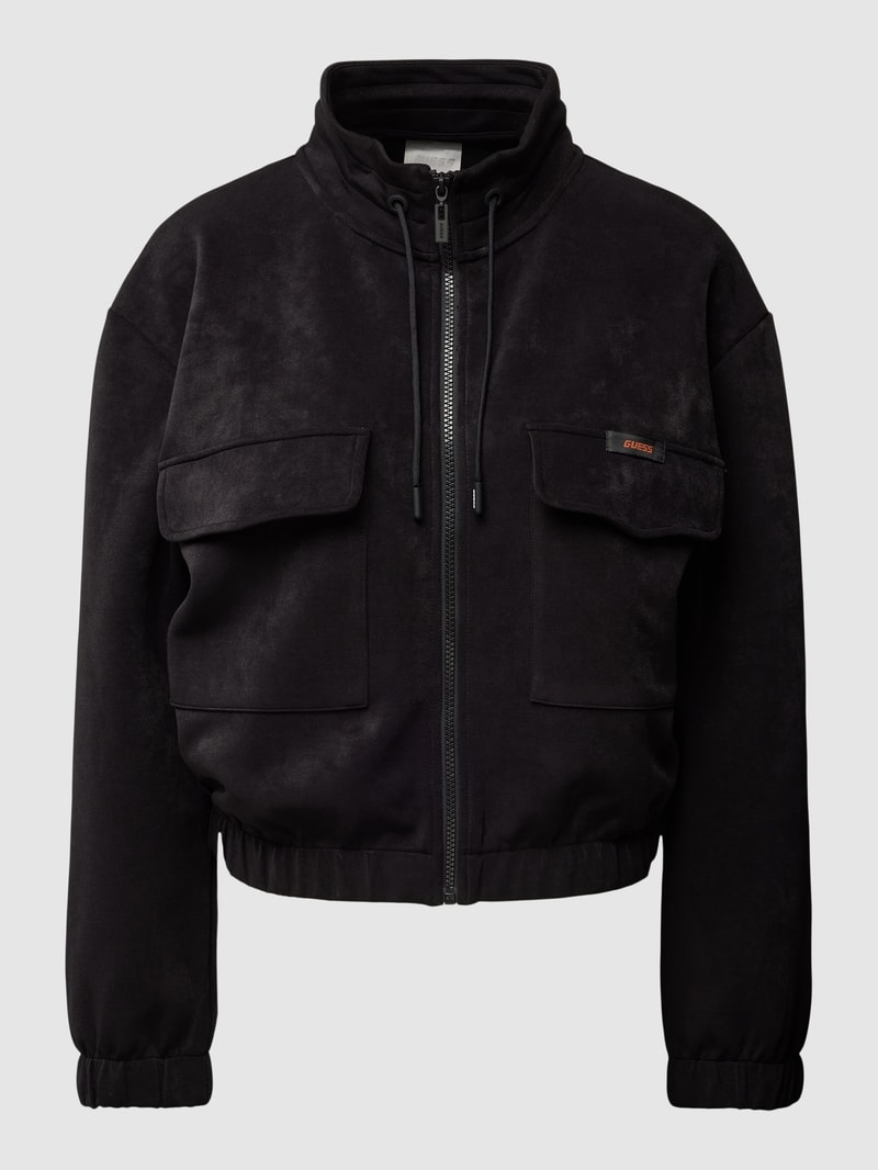 Sweatjacke mit Cargotaschen Modell 'EUPHEMIA' in schwarz