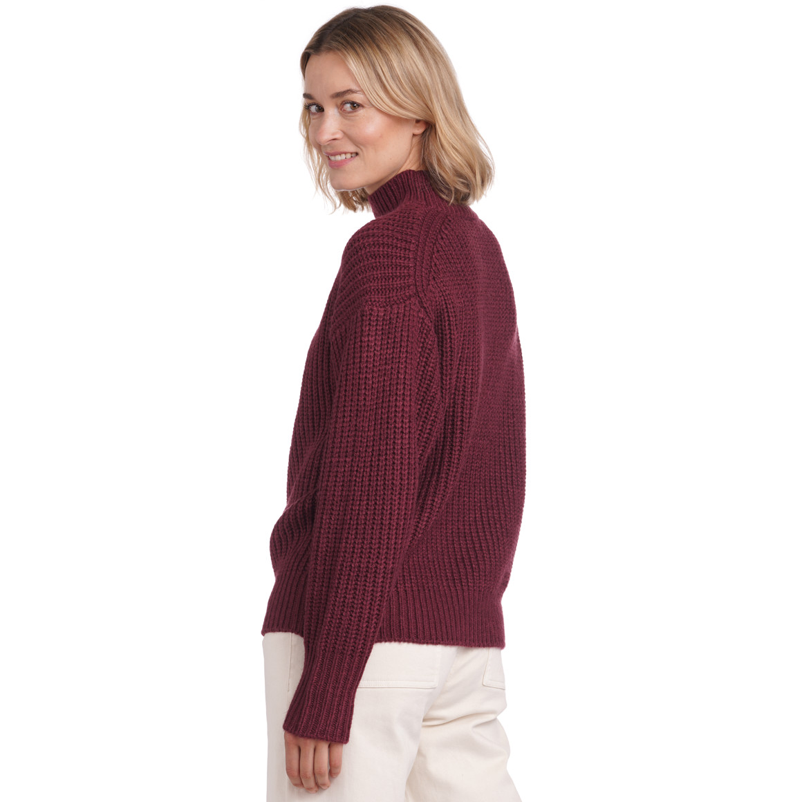 Damen Strickpullover mit Stehkragen