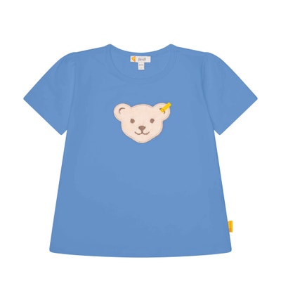 T-Shirt kurzarm, mittelblau für Mädchen