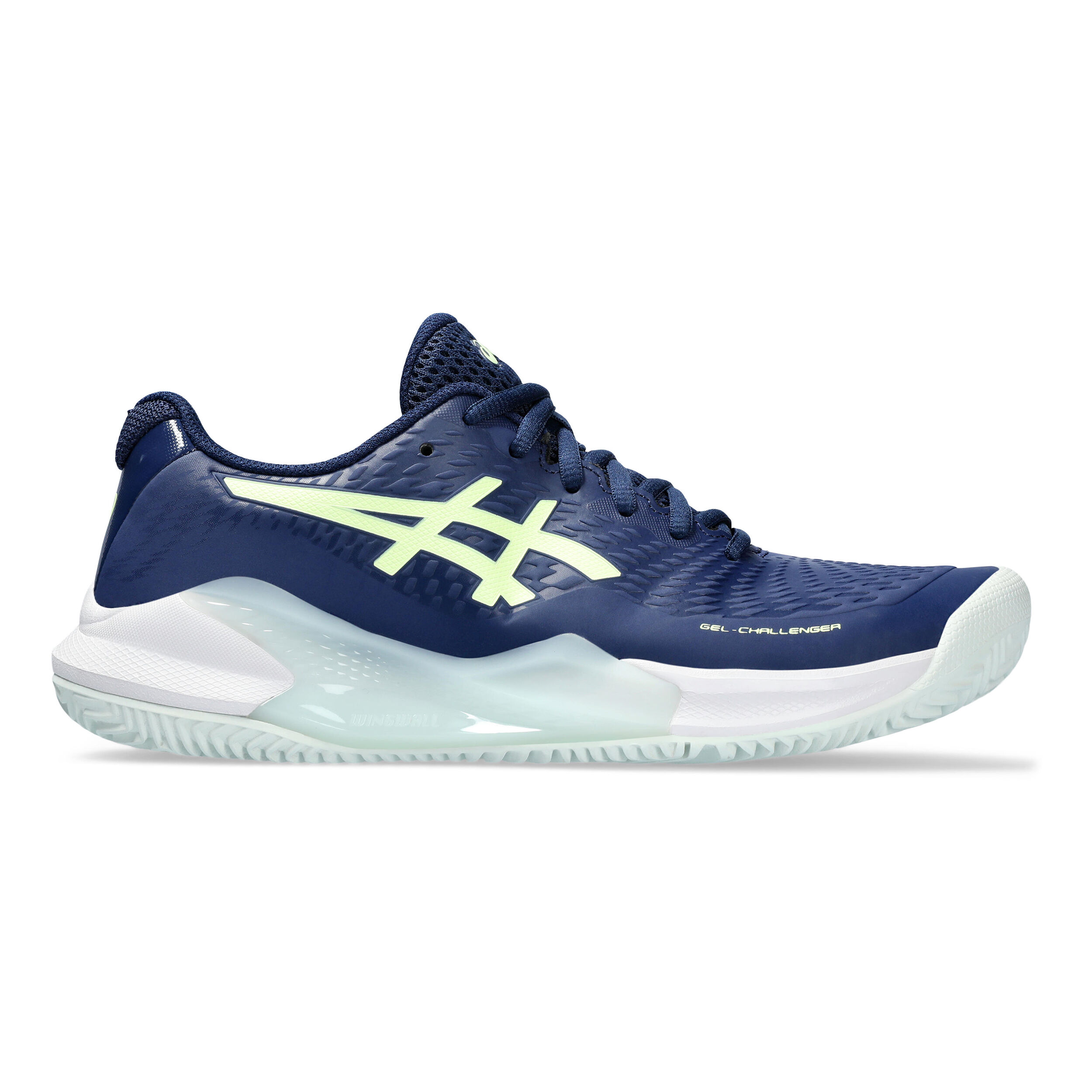 Gel-Challenger 14 Sandplatzschuh Damen - Dunkelblau, Neongelb