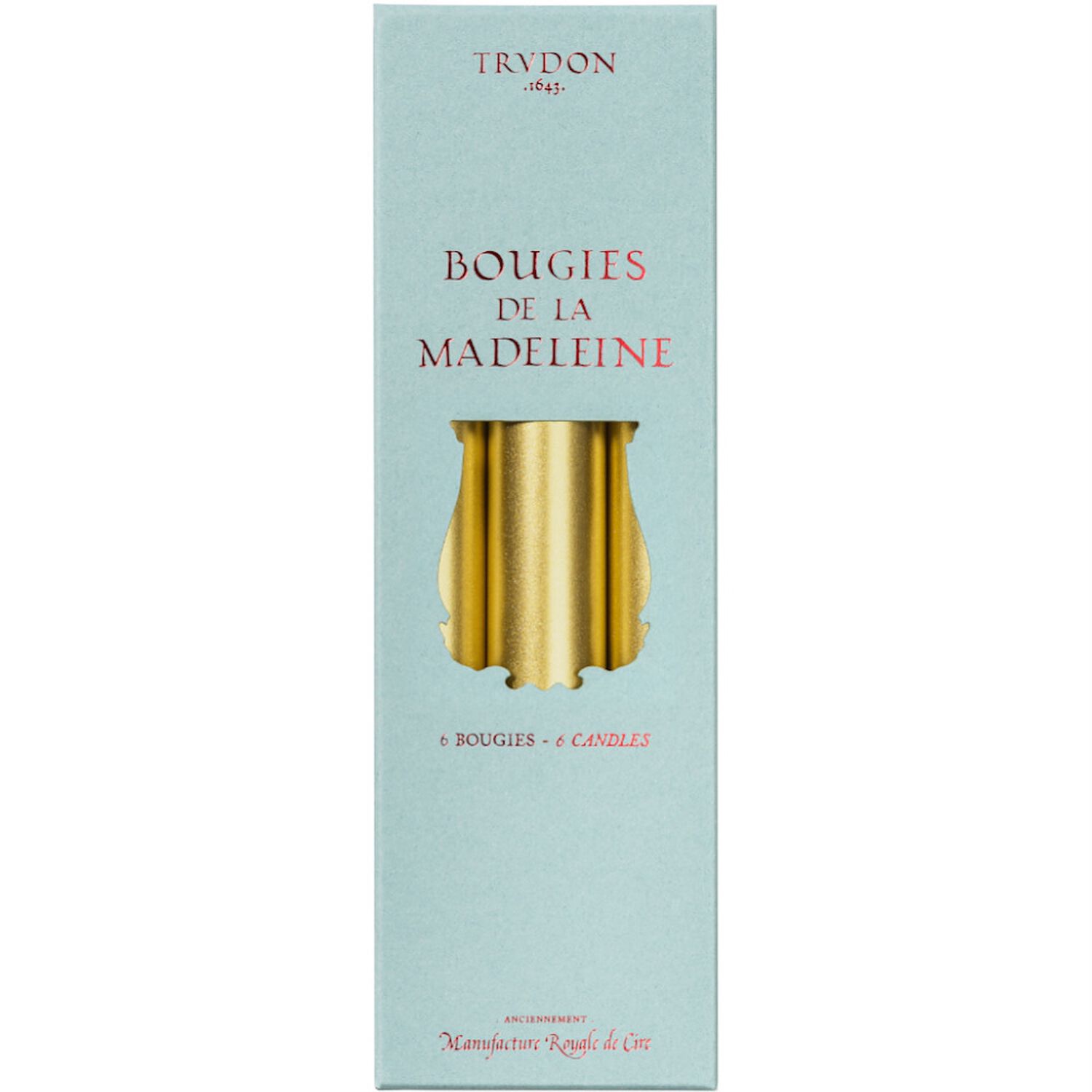 Trudon Bougies de la Madeleine Chandelles Or x6