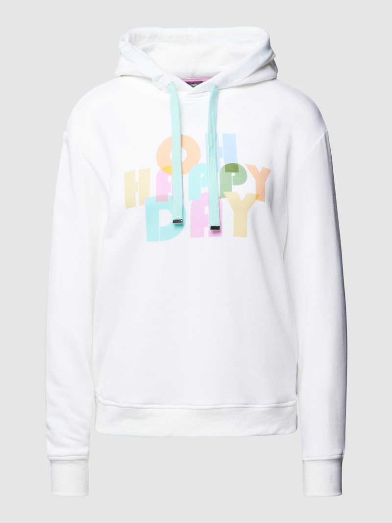 Hoodie mit Statement-Print in weiss