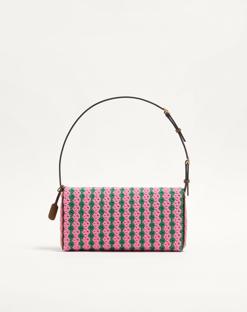 Bolsa de ombro pequena Valentino Garavani Devain em crochê