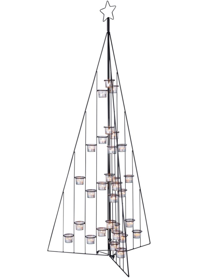 Teelichthalter im Weihnachtsbaum-Design
