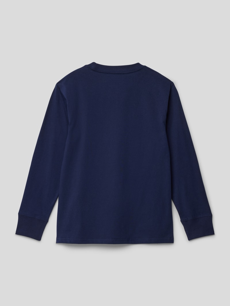 Sweatshirt mit Label-Stitching in marineblau