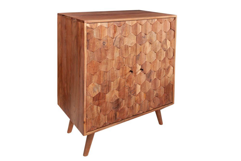 riess-ambiente Barschrank MYSTIC LIVING 76cm natur (1-St) Massivholz · Weinschrank · Wohnzimmer · Hausbar · Retro · Akazie