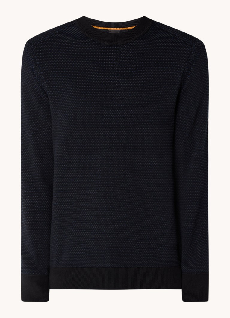 Pulover HUGO BOSS Kaposki din tricot gros și elastic
