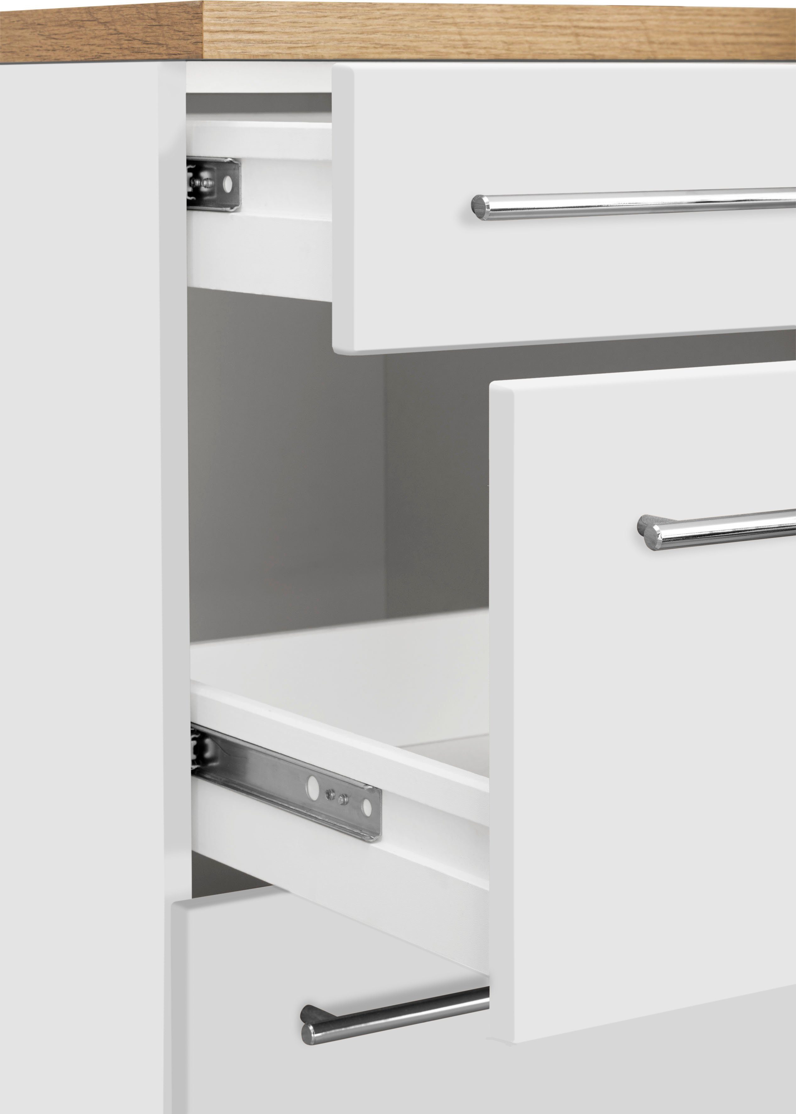 HELD MÖBEL Winkelküche Samos, mit E-Geräten, Stellbreite 220/220 cm