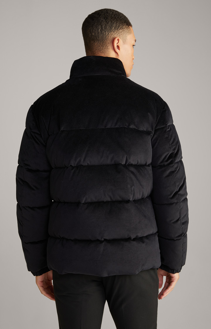 Samt-Steppjacke Baldo in Schwarz