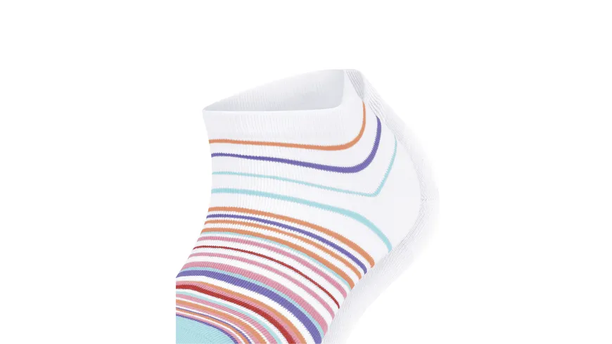 ESPRIT Damen Sneaker Socken Multi Stripe 2er Pack weiß, orange