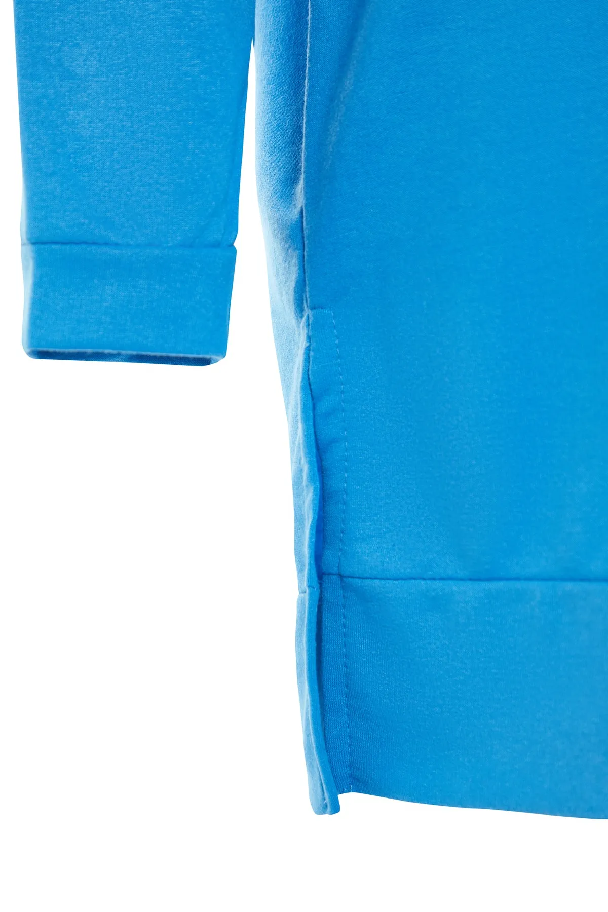 Trendyol Curve  Blaues, detailliertes, dünnes Strick-Sweatshirt mit Schlitz TBBSS22SW0173