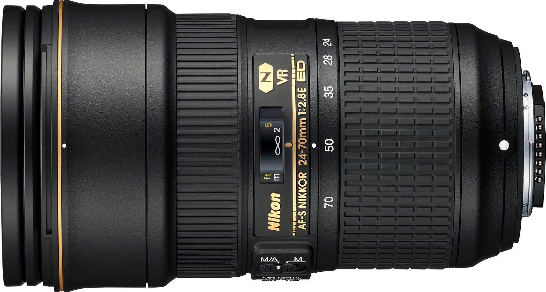 Nikon AF-S NIKKOR 24-70 mm 1:2.8E ED VR. Objektiv, (HB-74, CL-M3)