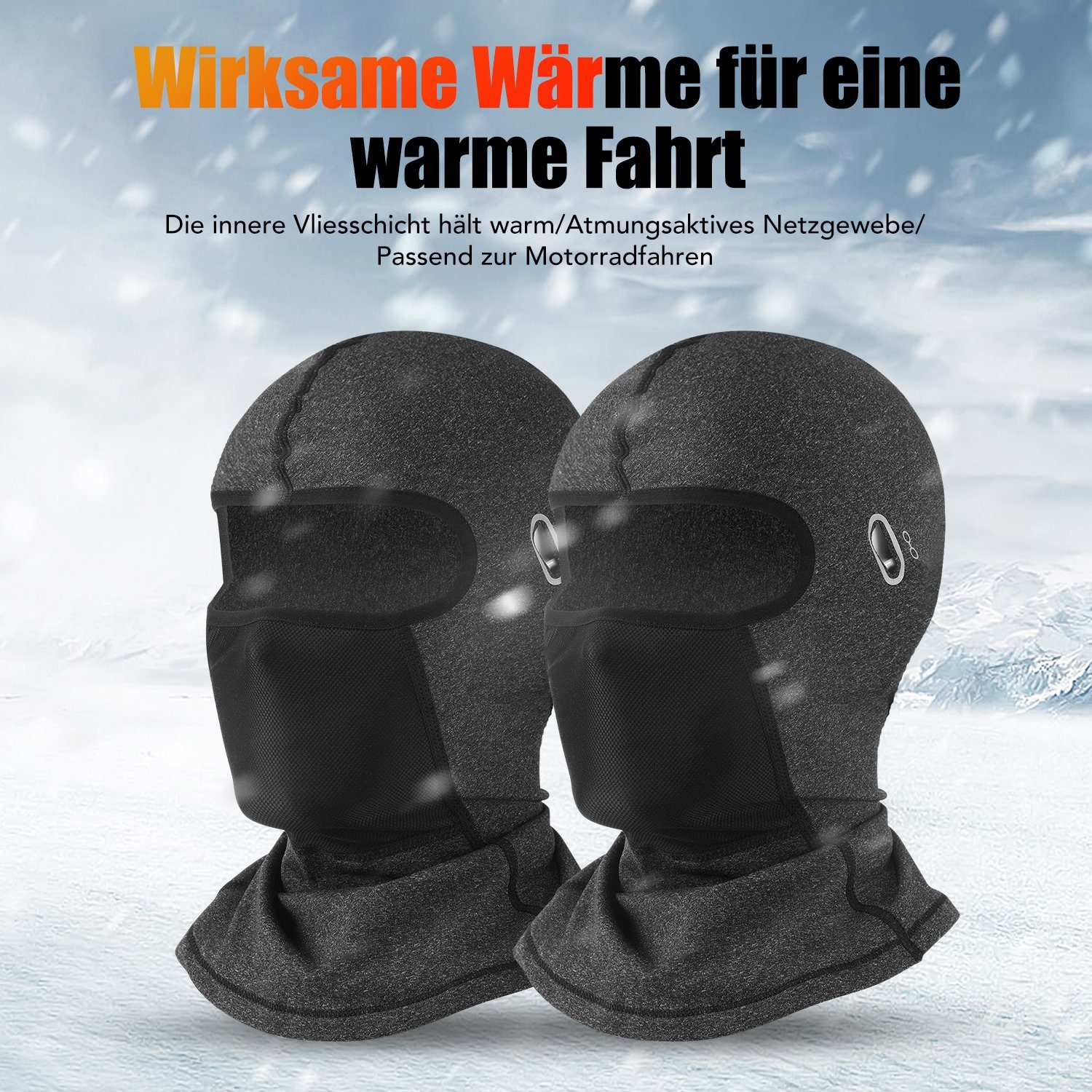 LETGOSPT Sturmhaube Fahren Winddicht Warm Gesichtshaube Einheitsgröße Herren/Damen (Herbst Winter Balaclava) für Outdoorsports Radfahren, Snowboarden, Skifahren, Motorrad