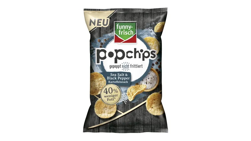 funny-frisch Popchips Sea Salt & Black Peppe 80 g