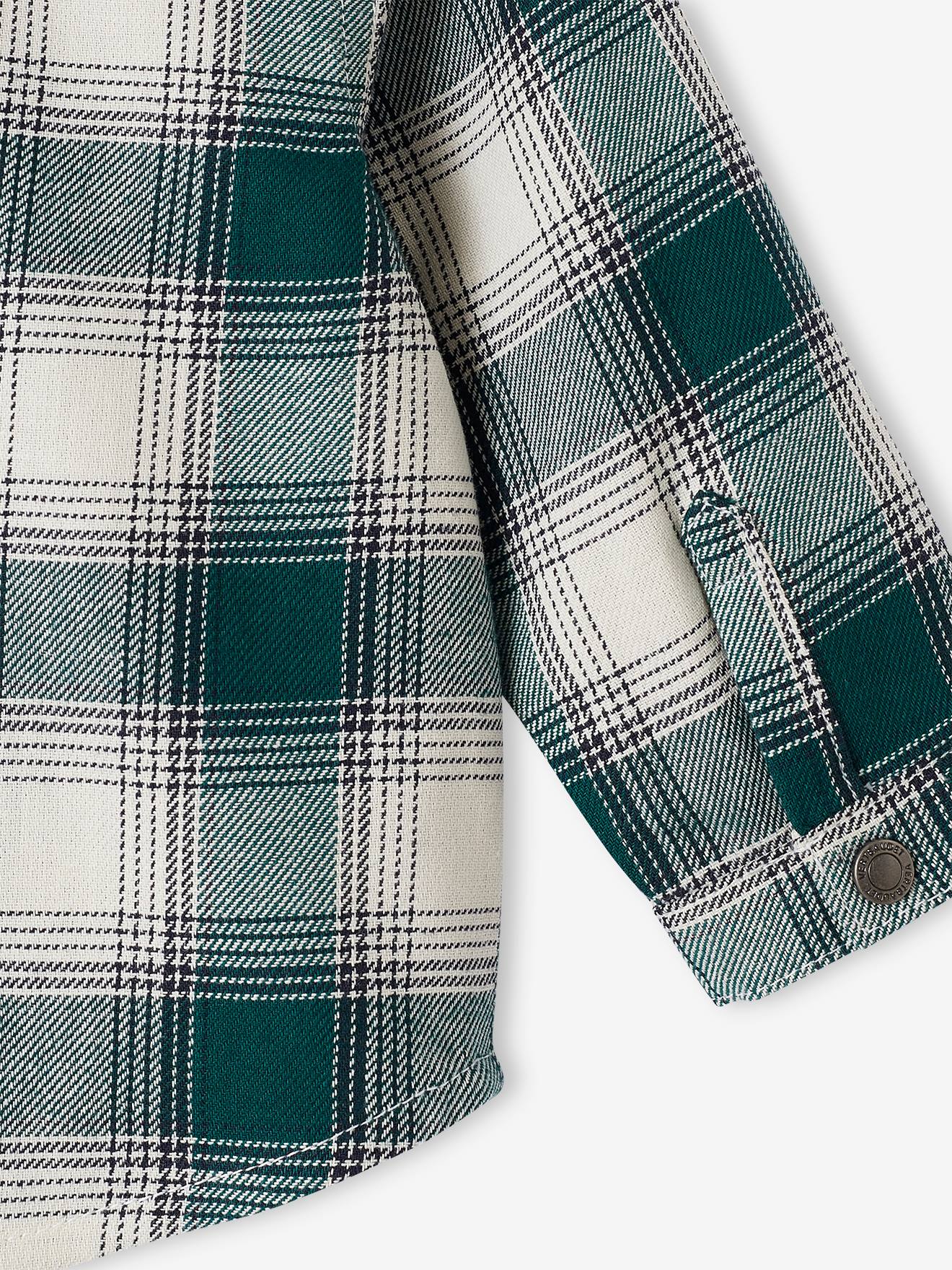 Chemise flanelle bébé à carreaux carreaux vert