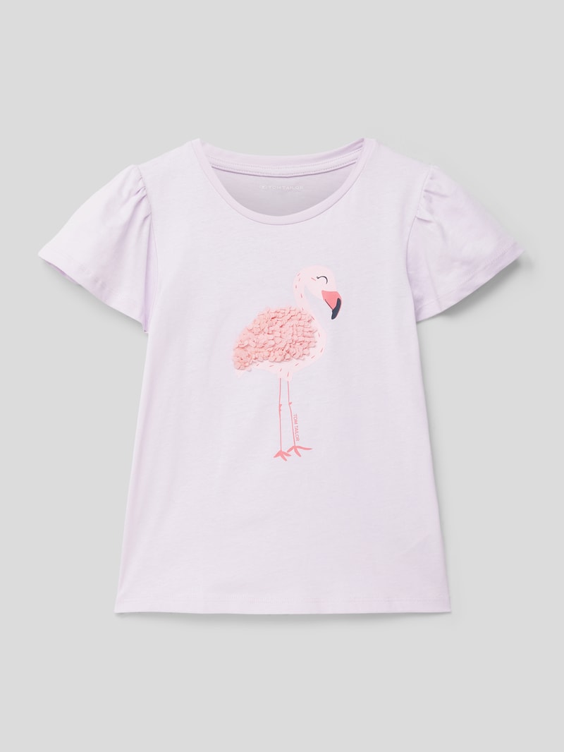 T-Shirt mit Motiv-Print in flieder