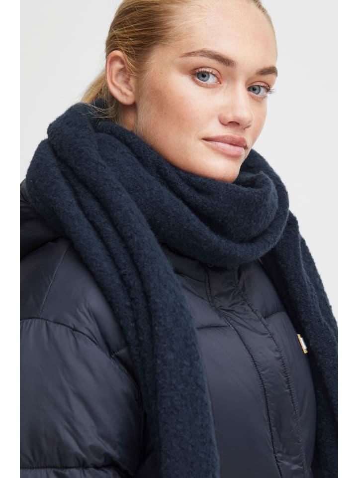 Oxmo Strickschal OXVianna scarf 21800190-ME Winterlicher Strickschal mit Struktur in Dunkelblau günstig kaufen onesize