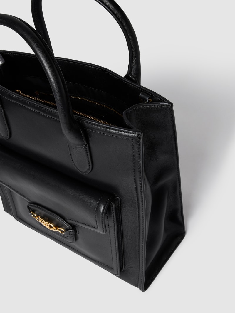 Tote Bag mit Label-Detail Modell 'SYMONE' in schwarz