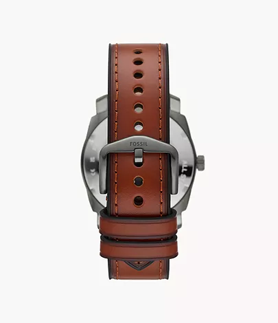 Fossil Uhr Machine 3-Zeiger-Werk Datum Leder braun
