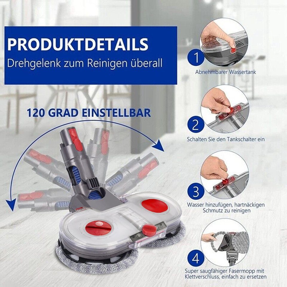 Lamon Staubsaugerdüsen-Set Elektrischer Wischaufsatz für Dyson V11 V10 V8 V7 V15 Staubsauger Set, Abnehmbarer Wassertank