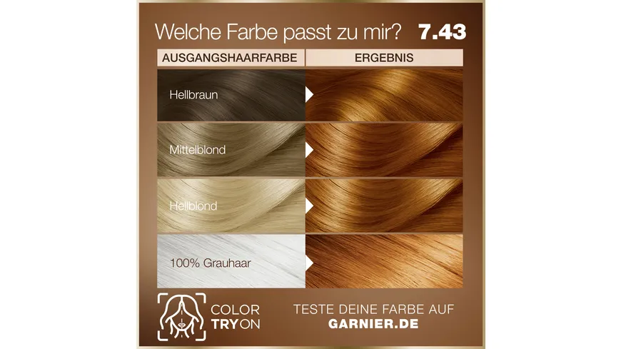 Garnier Good Dauerhafte Haarfarbe 7.43 - Kurkuma Kupfer