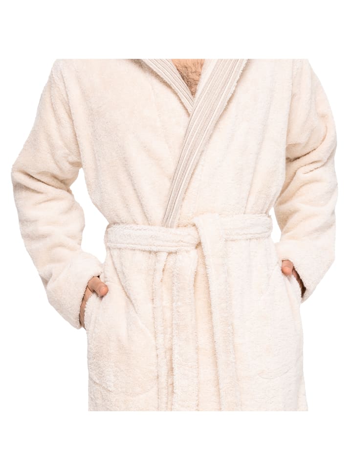 Möve Wellness Bademantel mit Kapuze in nature günstig kaufen