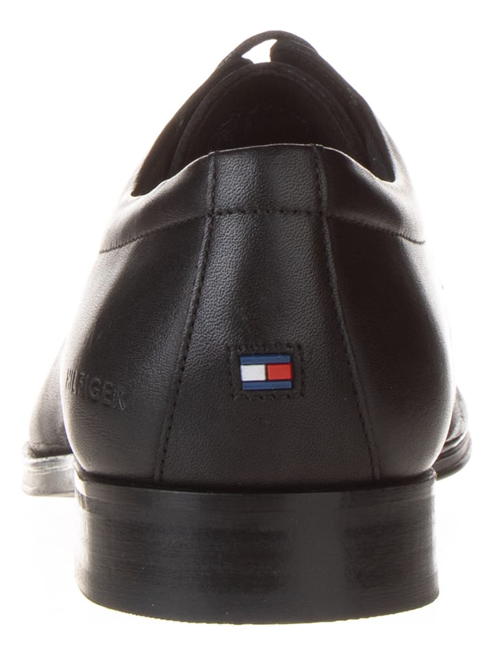 Tommy Hilfiger Shoes Leder-Schnürschuhe in Schwarz günstig kaufen
