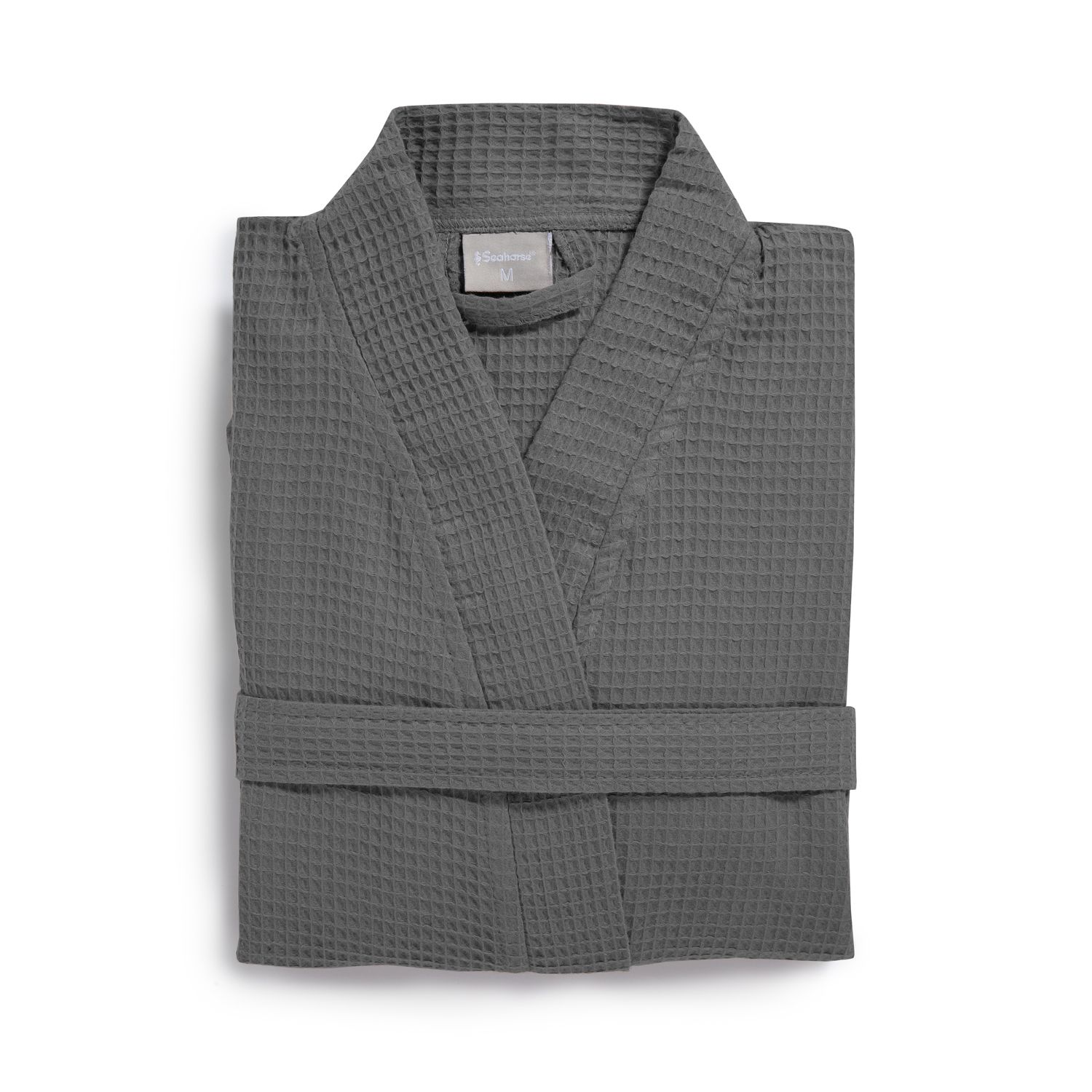 Seahorse Waffle Graphite Kimono Bademantel
