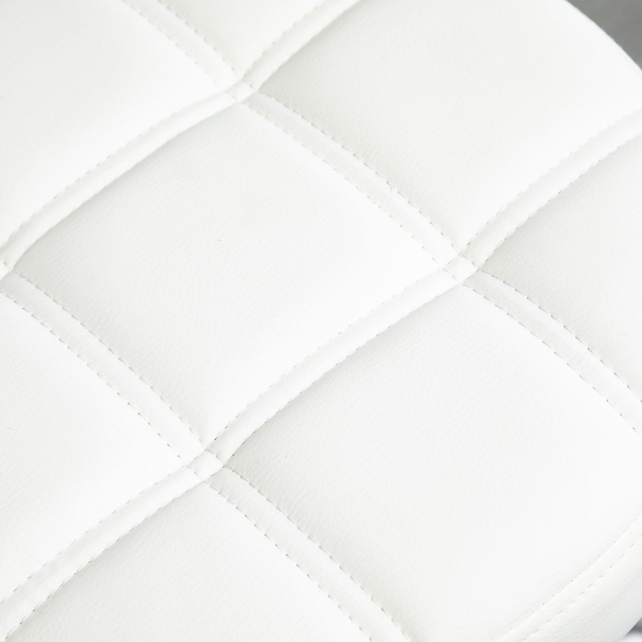 HOMCOM 2er-Set Rollhocker Drehhocker mit Rädern Arbeitshocker höhenverstellbar drehbar Salon Hocker Salonstühle Kunstleder Weiß Ø35,5 x 48-63H cm