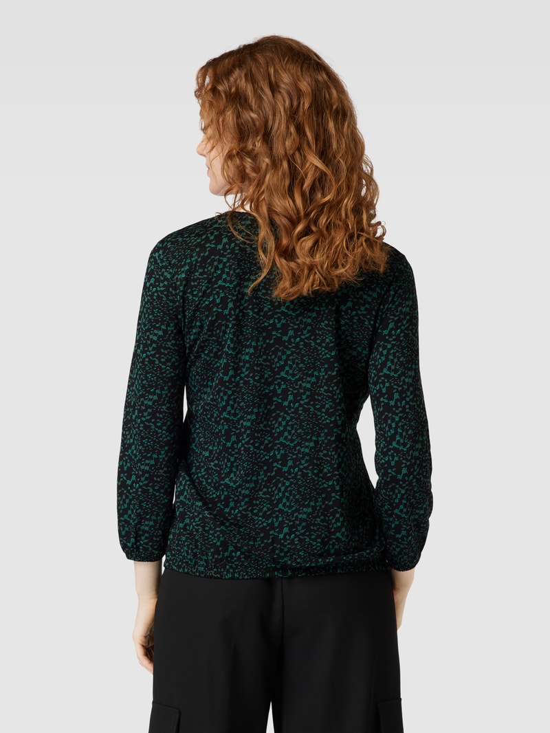 Bluse mit V-Ausschnitt Modell 'Sannah' in schwarz