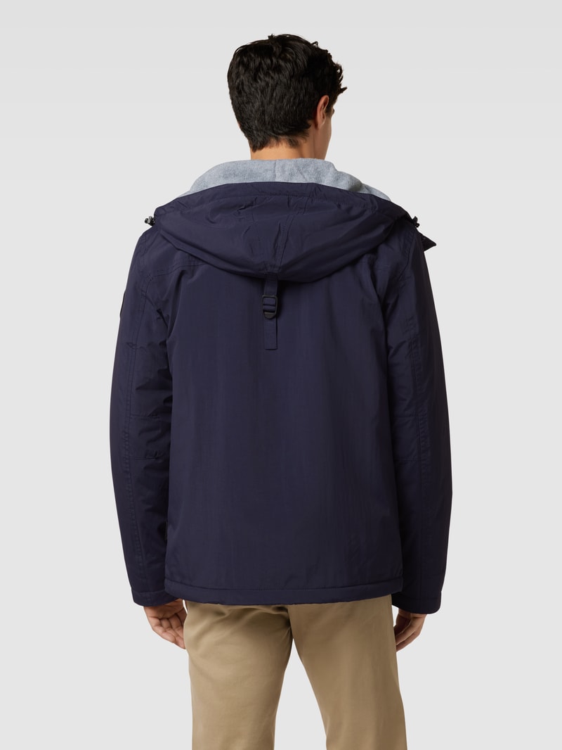 Jacke mit Label-Stitching Modell 'RAINFOREST' in marineblau