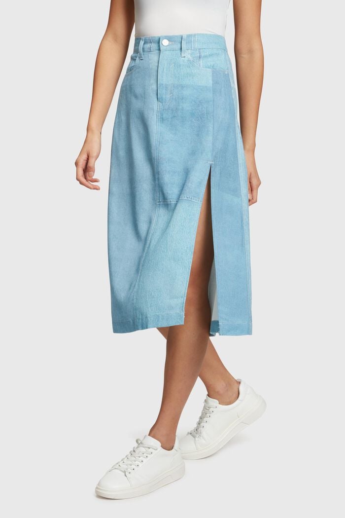 Denimrock mit Allover-Print
