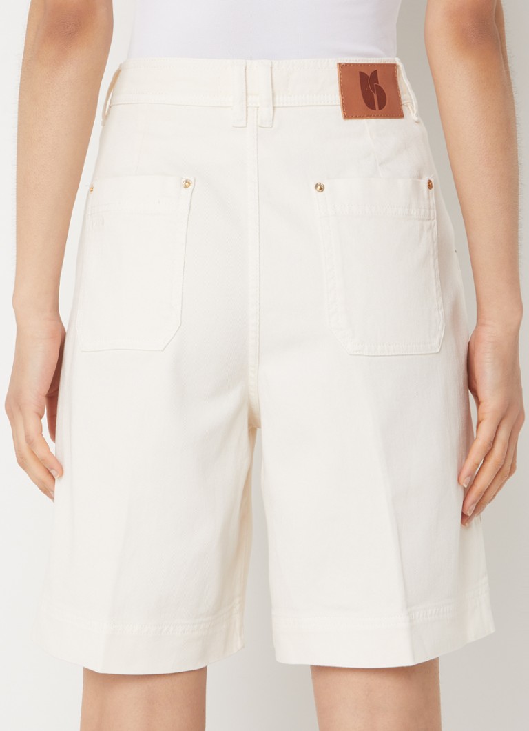 Pantaloni scurți din denim cu talie înaltă și croială largă de la ba&sh