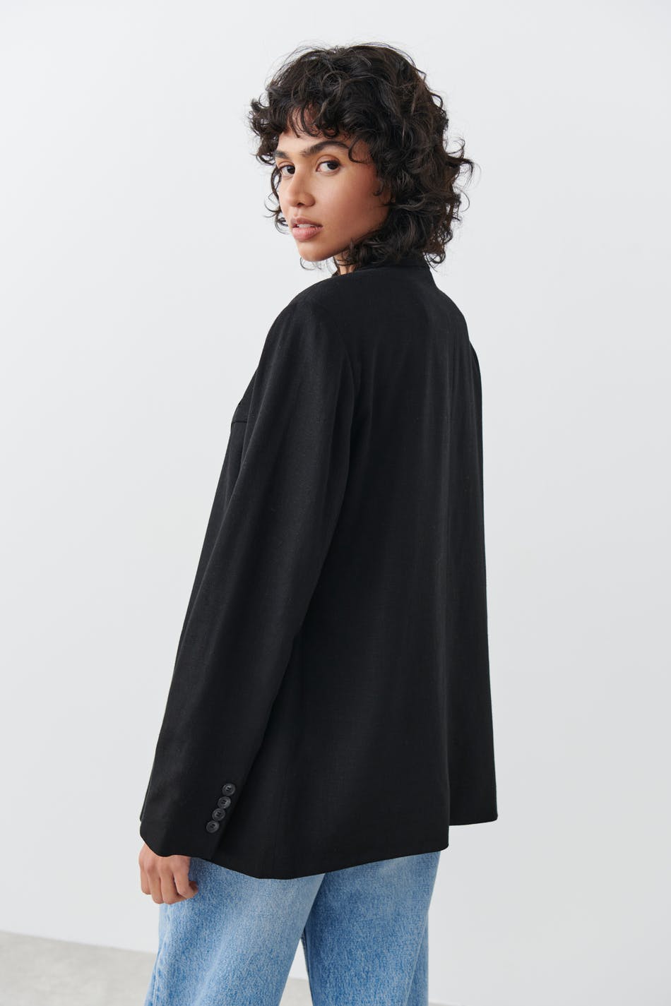 Linen blend blazer