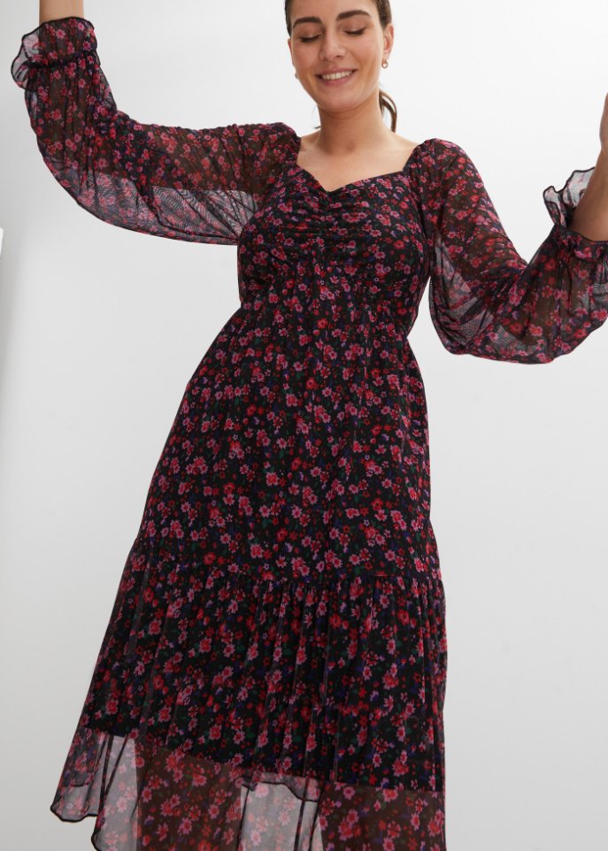 bedrucktes Mesh-Kleid