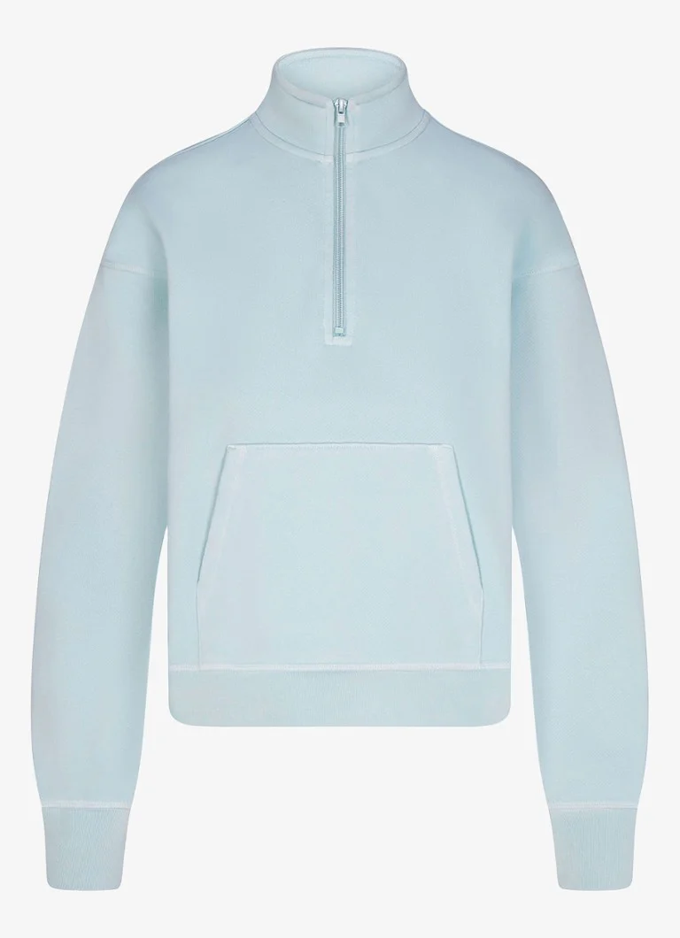 SKIMS French-Terry-Loungewear-Pullover aus Bio-Baumwolle mit halbem Reißverschluss