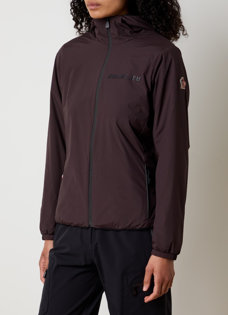 Giacca softshell Moncler Mietres con cappuccio e logo