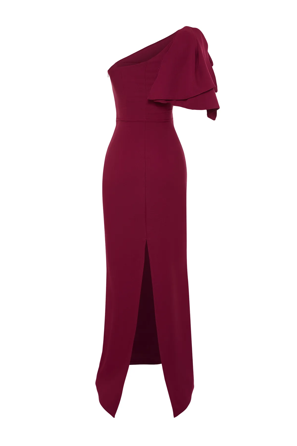 Trendyol Collection  Pflaumenfarbenes, gerade geschnittenes, gewebtes Abendkleid und Abschlusskleid TPRSS23AE00095