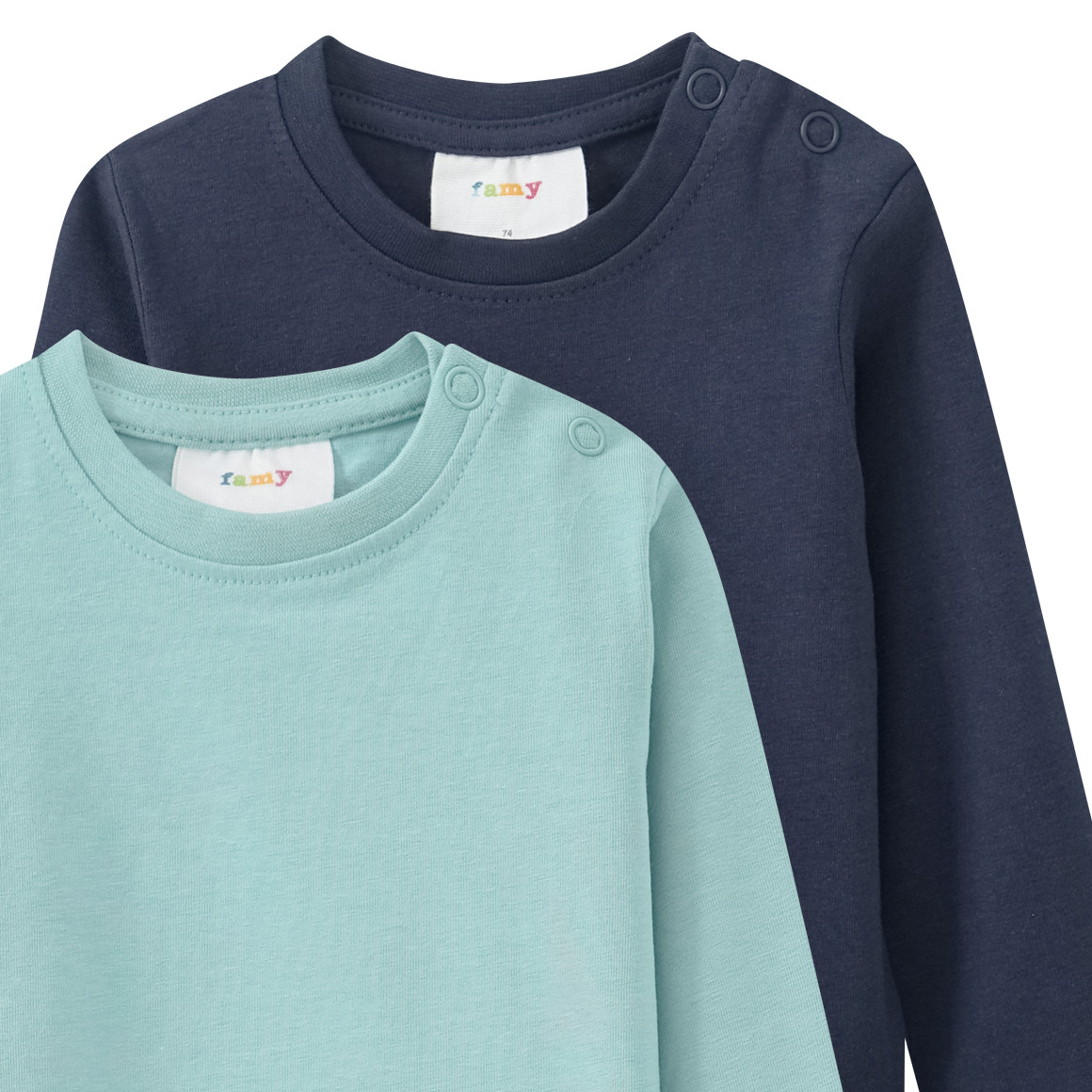 2 Baby Langarmshirts im Basic-Style